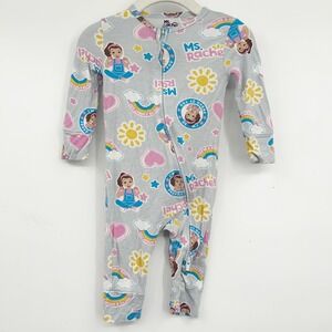 Ms. Rachel Kids Rainbow Sun Print Bamboo Viscose Footless Sleeper Size 3-6M